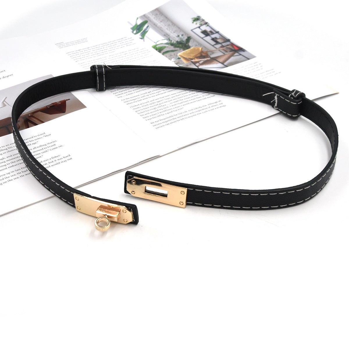 Waist lock Buckle Narrow Belt Decorative Belt