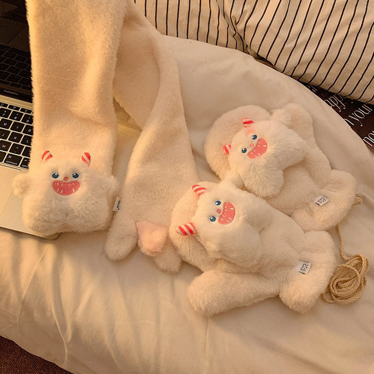 Autumn Winter Cartoon Cute Little Monster Warm Gloves