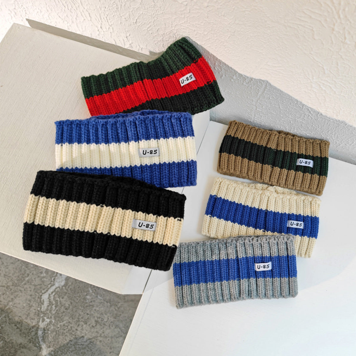 Wide-Brimmed Headband Striped Headband Knitted Headband
