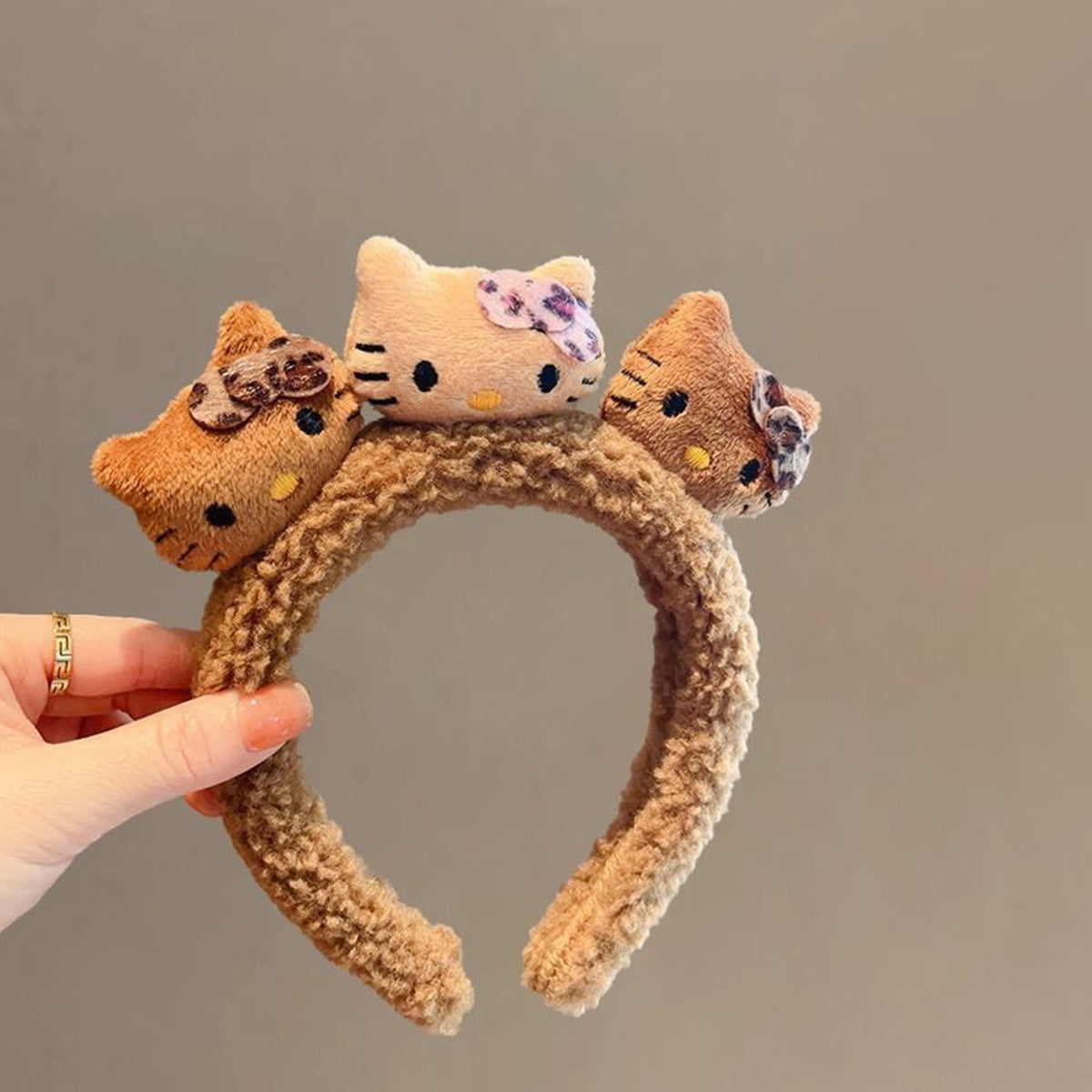 Cat Ear Leopard Plush Headband
