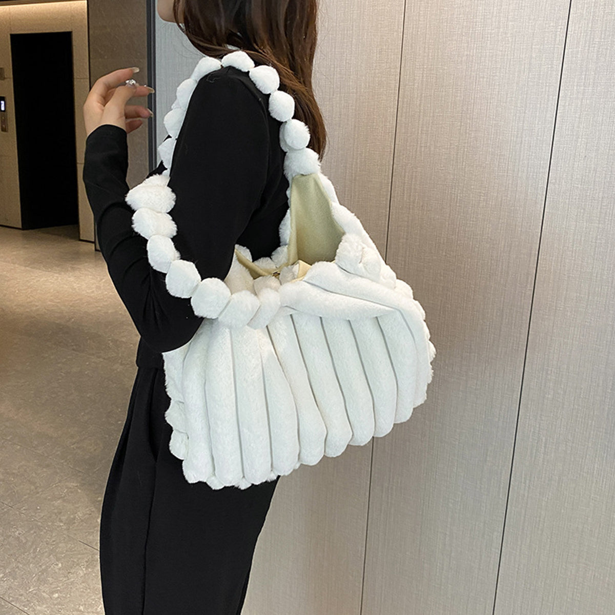 Plush Bag for Women Korean Style Large Capacity Tote Bag