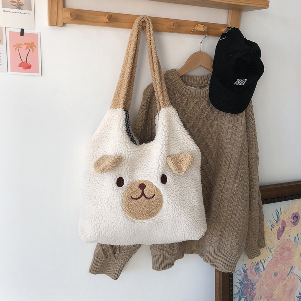 Large Capacity Handbag Plush Shoulder Bag