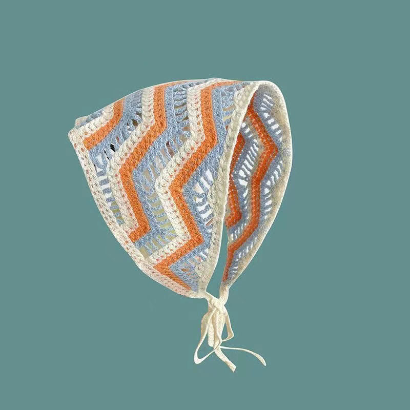 French Flower Triangle Headscarf High-End Teaddress