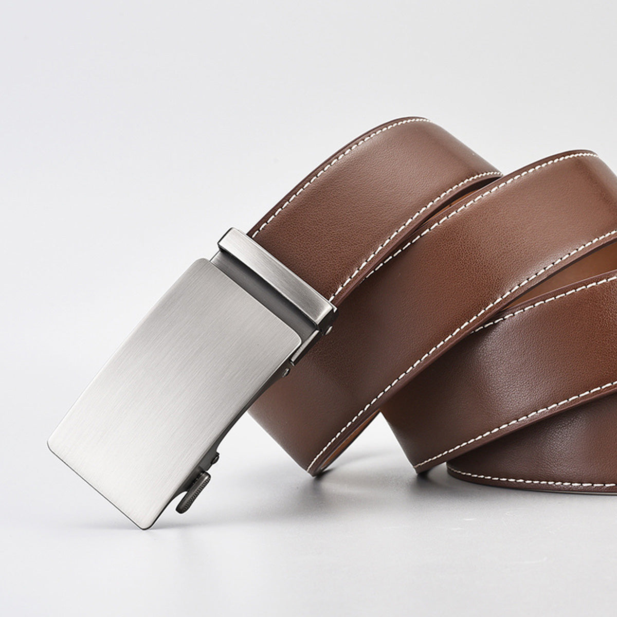 Two-Layer Cowhide Business Alloy Genuine Leather Belt