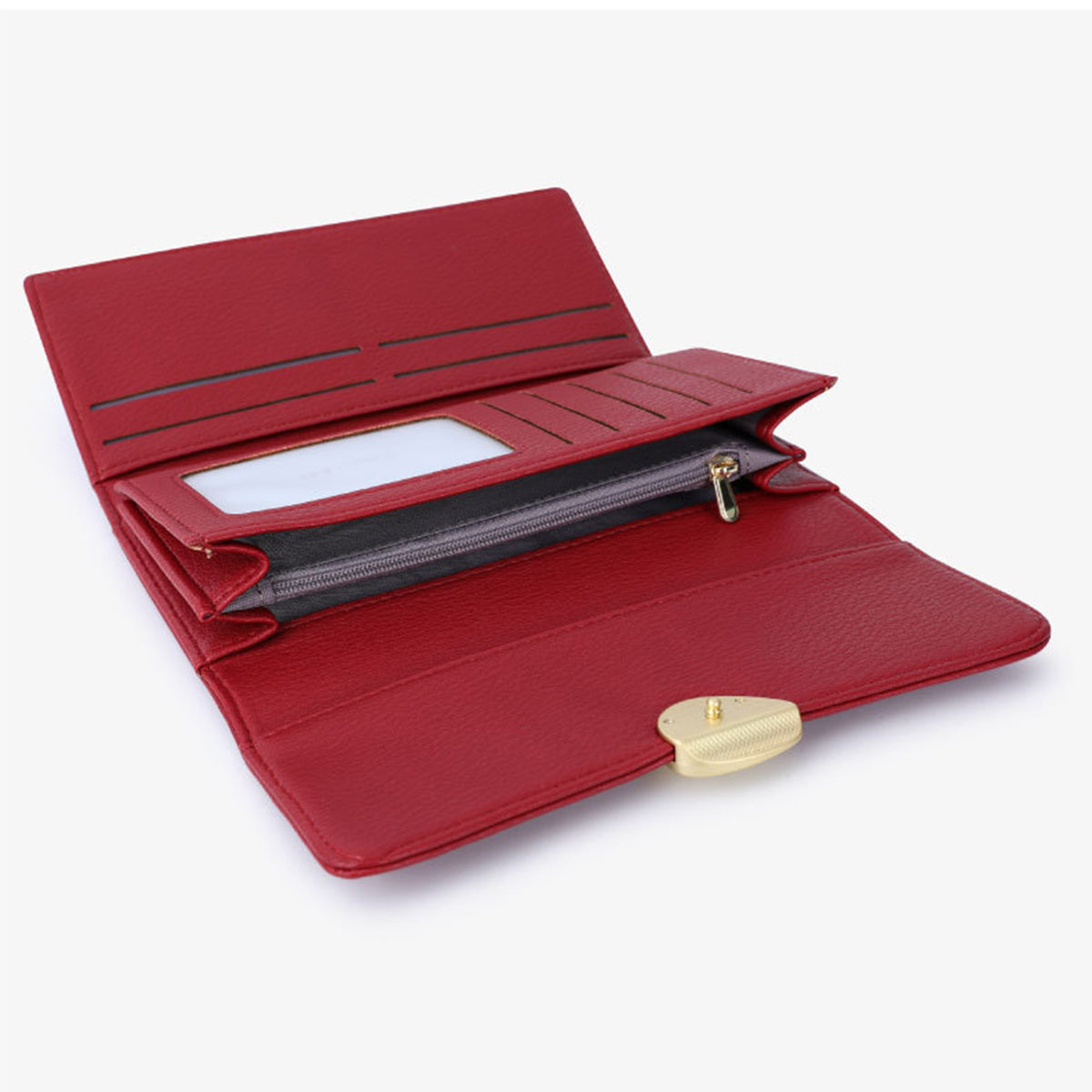 Classic Lychee Pattern Tri-fold Wallet