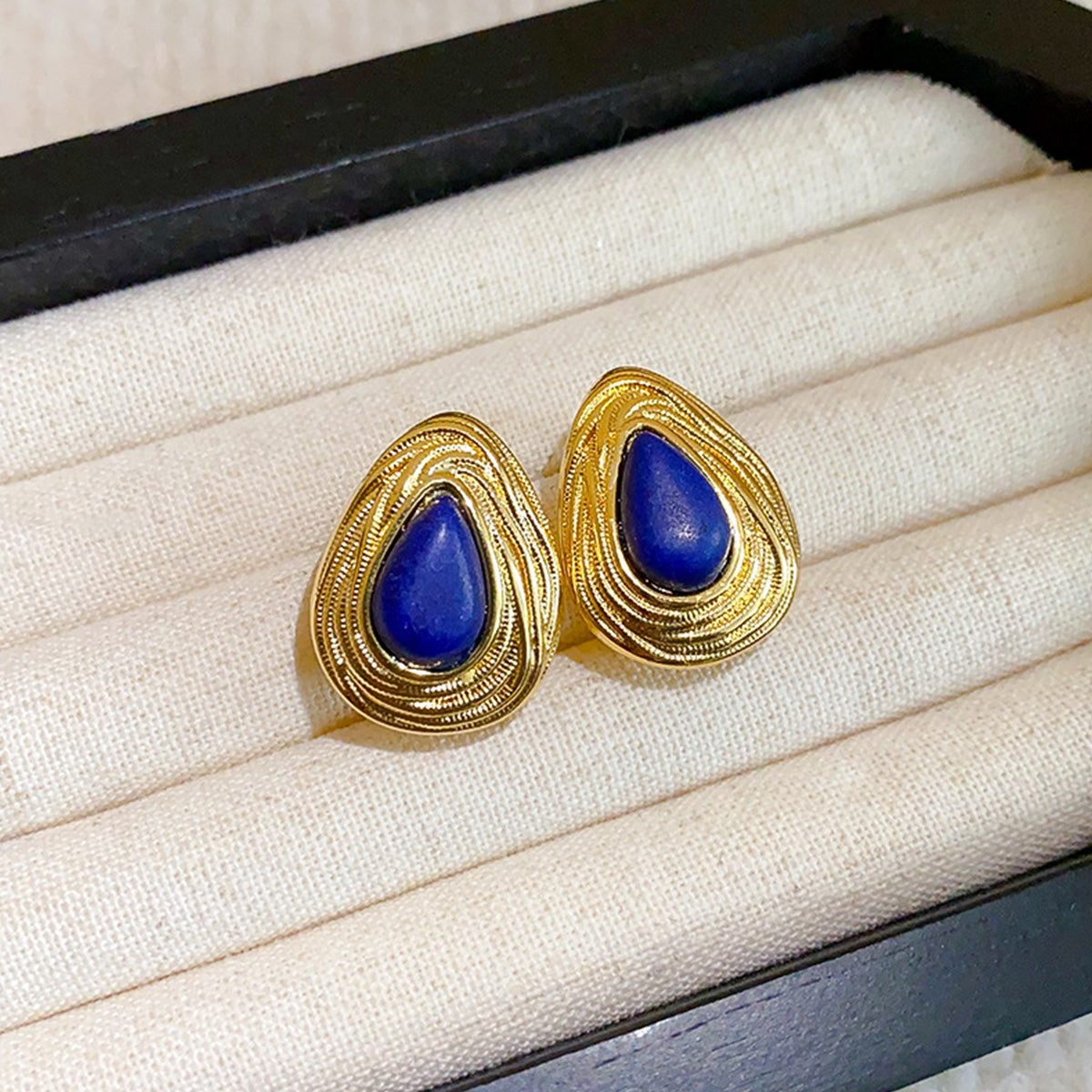 Real Gold Electroplated Silver Needle Earrings