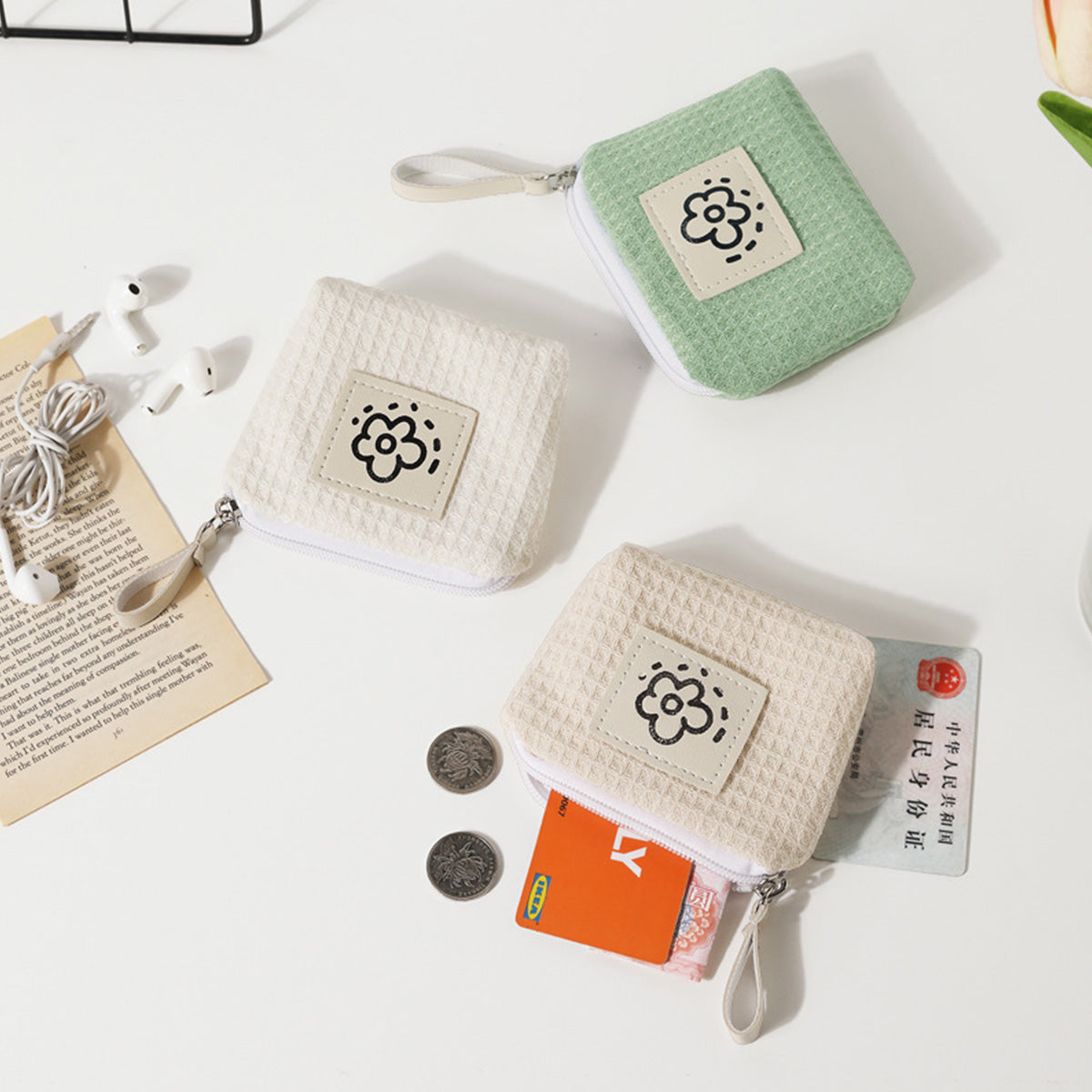 Cute Simple Fresh Flower Coin Purse