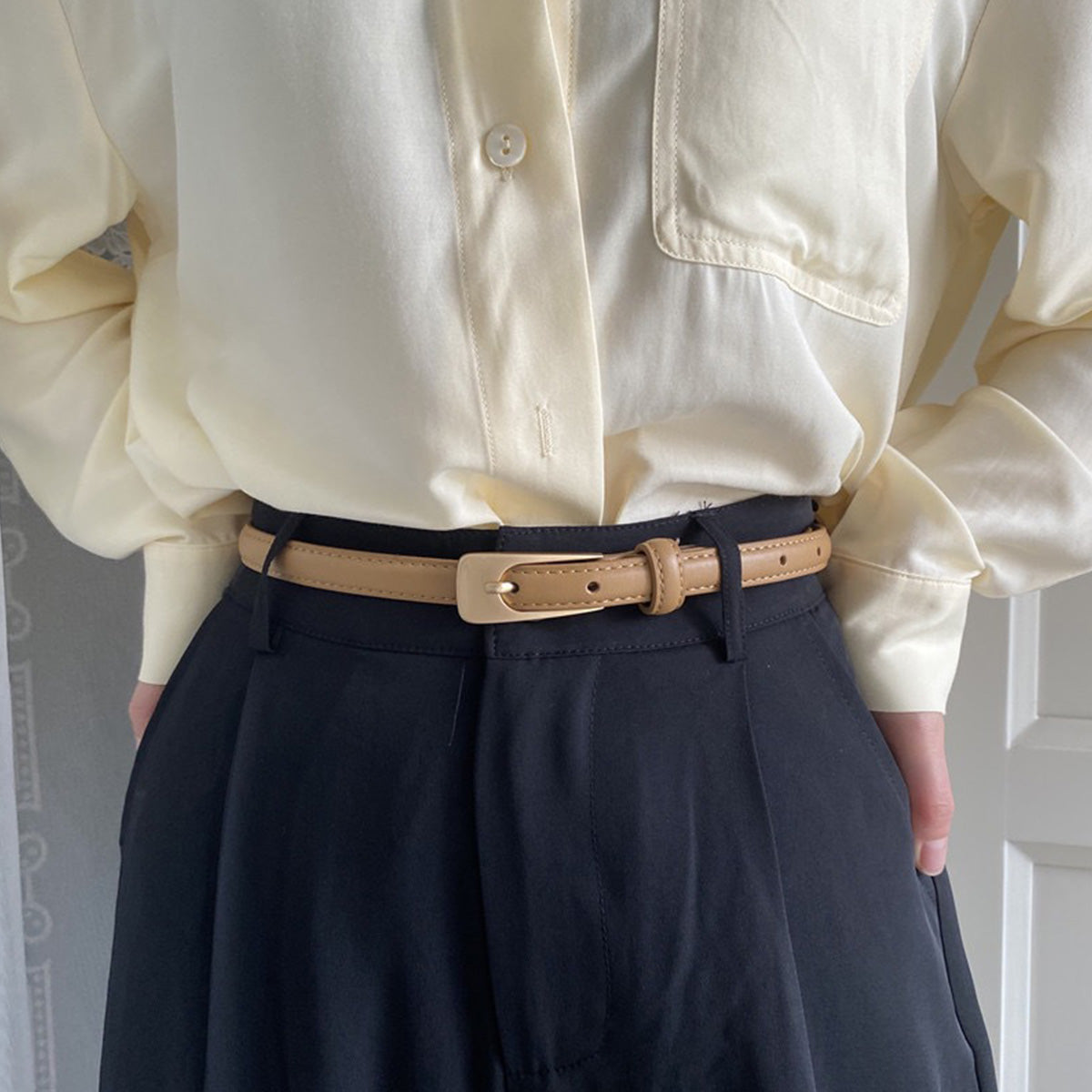 Retro Suit Women's Small Belt Decoration