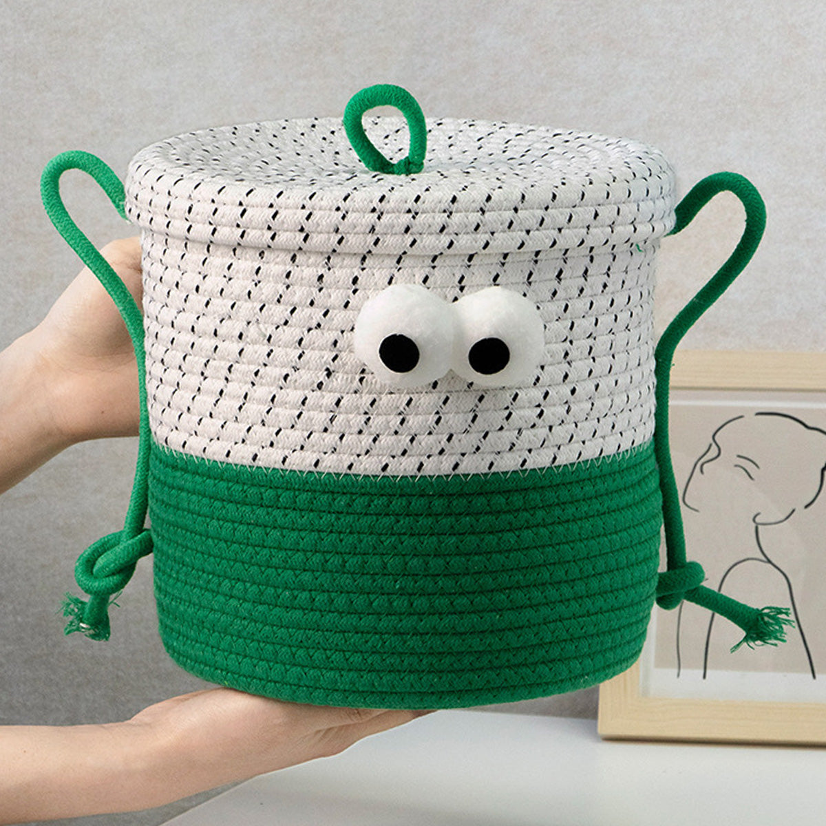 Cartoon Cotton Thread Toys Snacks Woven Storage Basket