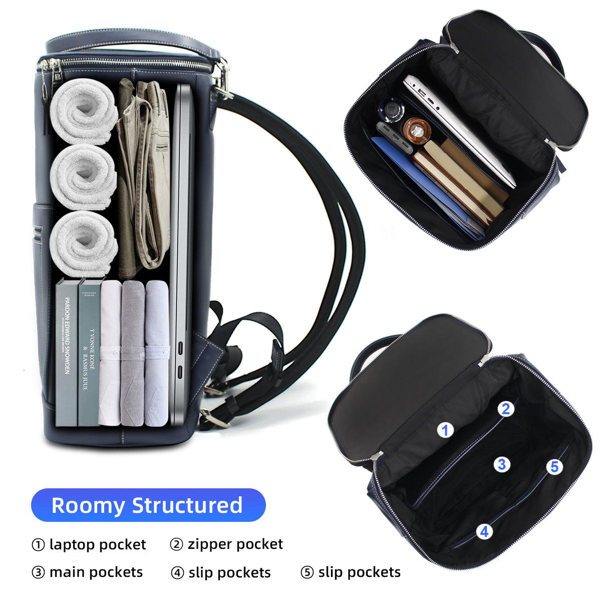 LAPOLAR Travel Backpack, Business Travel Laptop Backpack for Men, 15.6 inch Computer Bag Flap Backpack