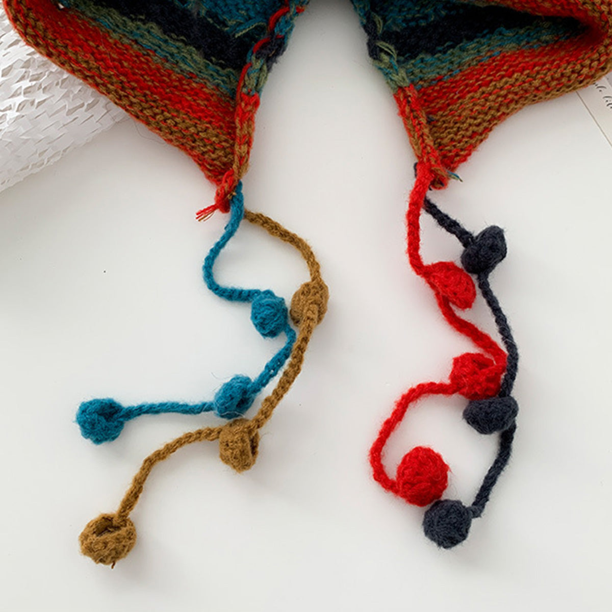 Imitation Hand-Crocheted Colorful Wool Hat