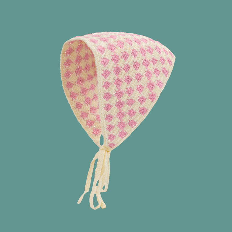 French Flower Triangle Headscarf High-End Teaddress