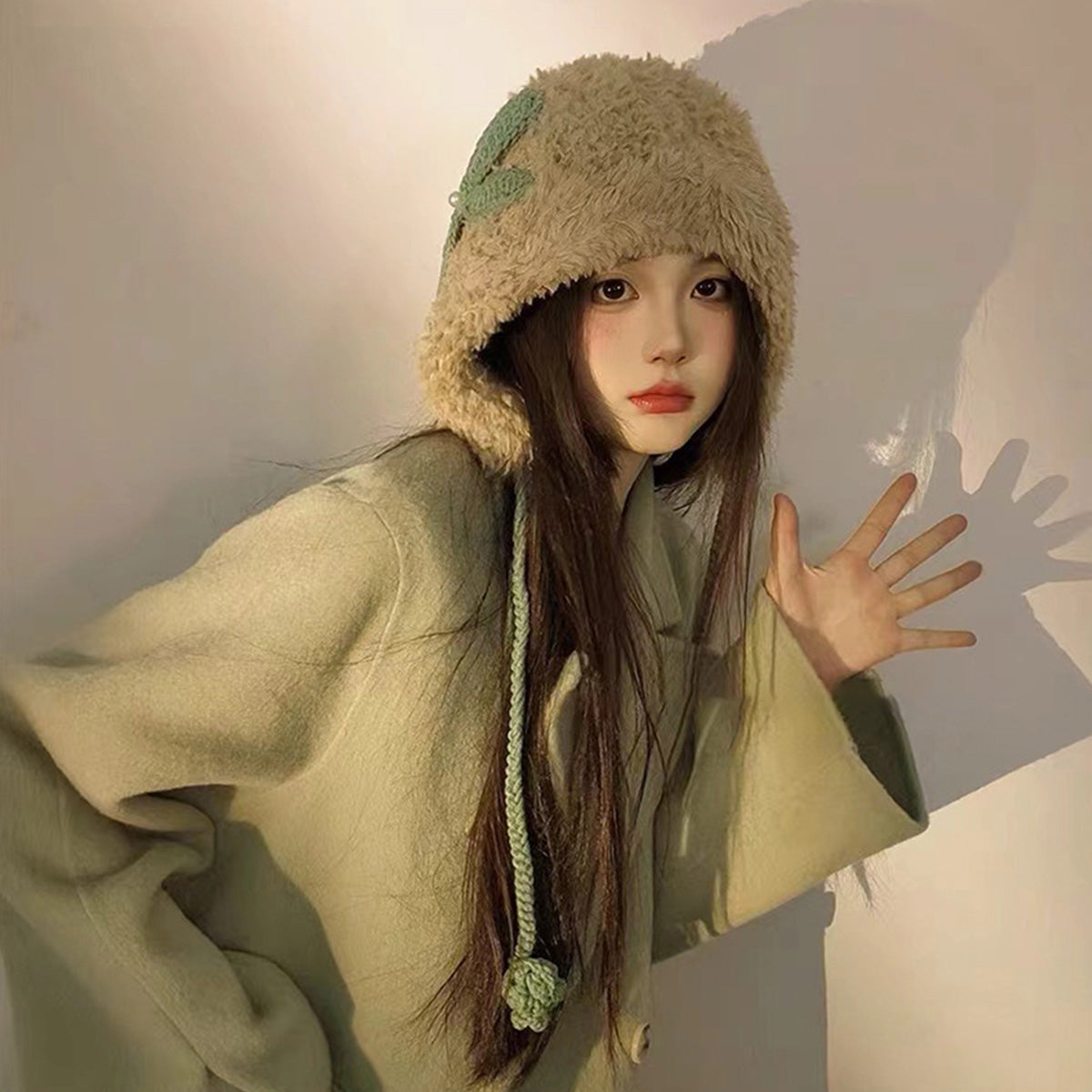 New Bow Plush Earmuffs Warm Windproof Hats for Women