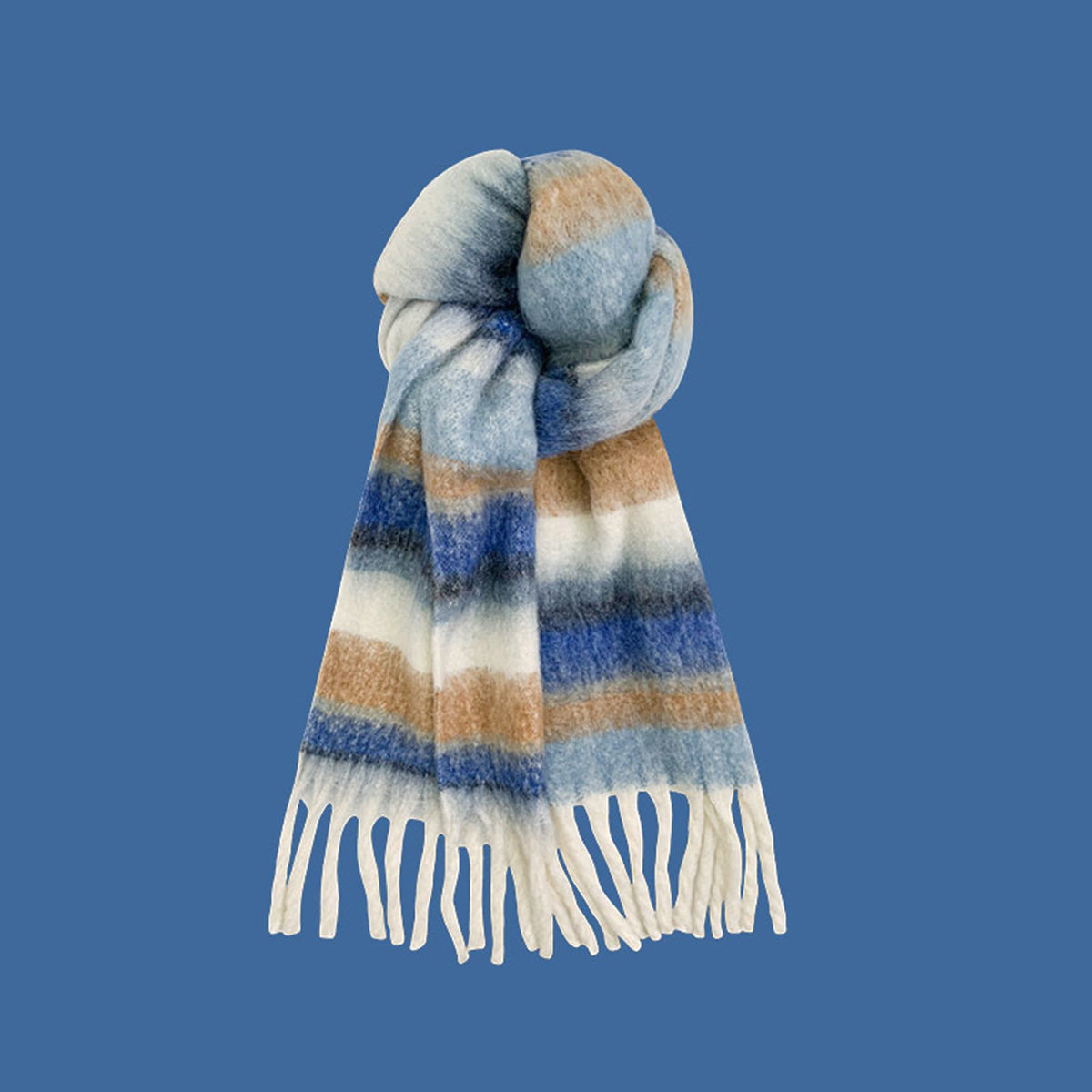 Rainbow Striped Scarf for Women Winter Scarf
