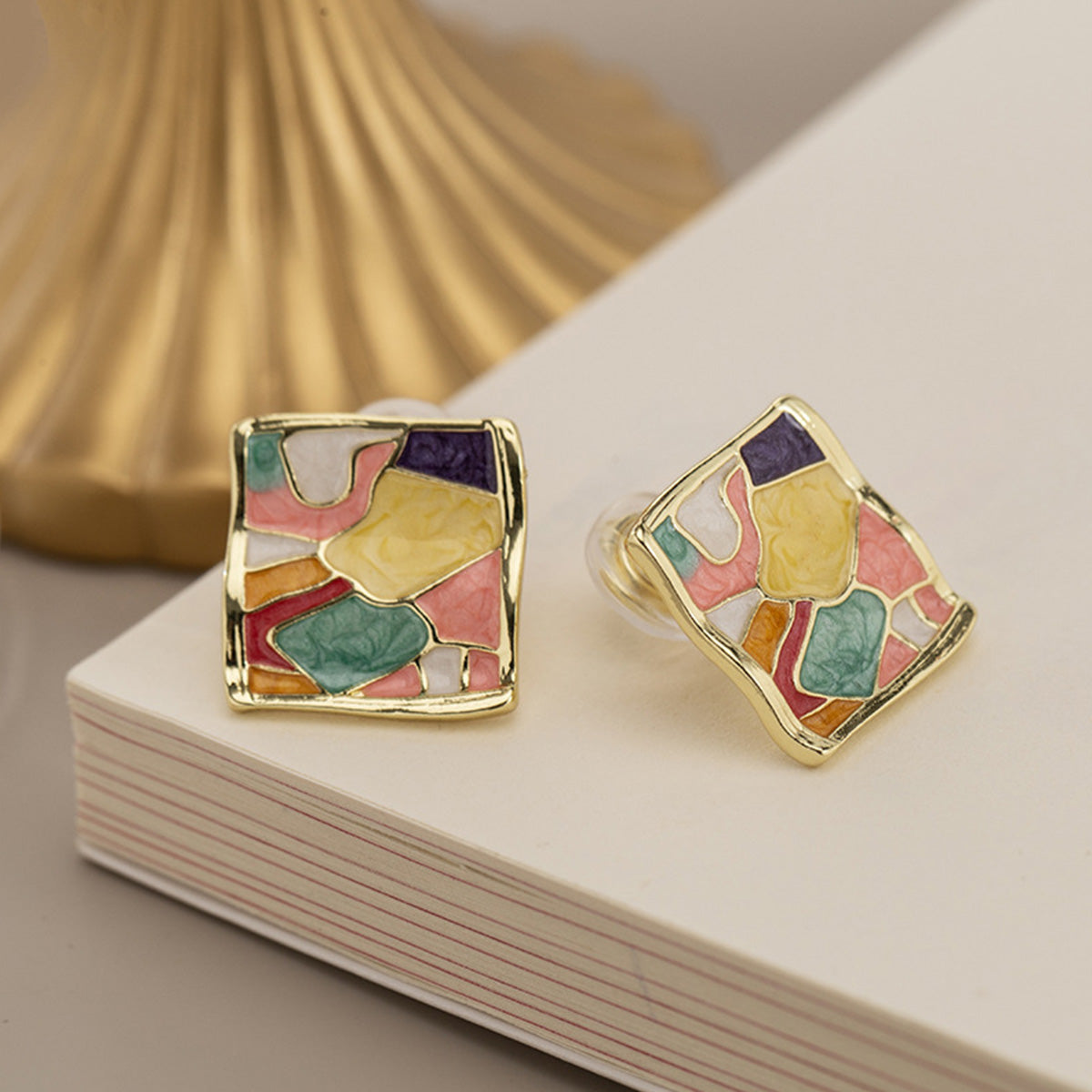 Painless Mosquito Coil Ear Clip Retro French Color Earrings
