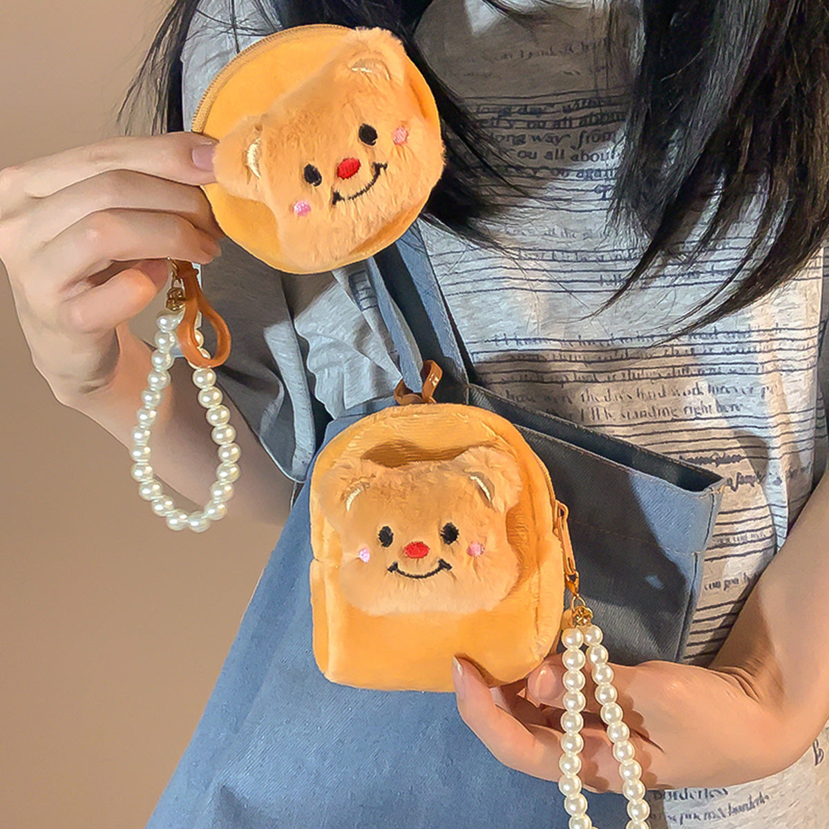 Cute Plush Bear Card Holder Mini Coin Purse
