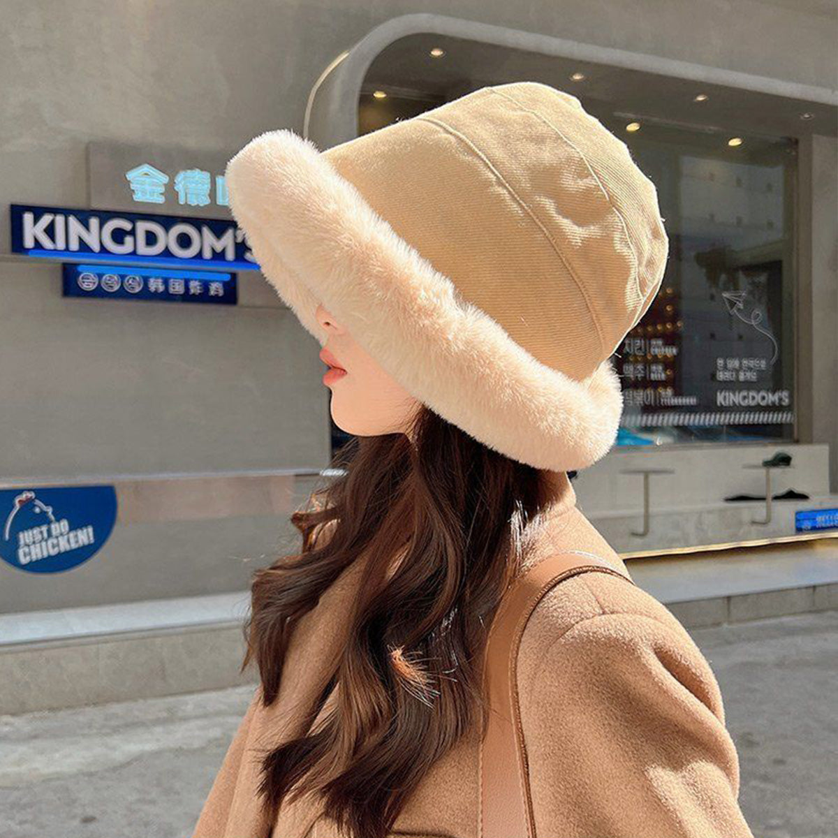 Simple Plush Fisherman Hat Plus Plush Warm Hat
