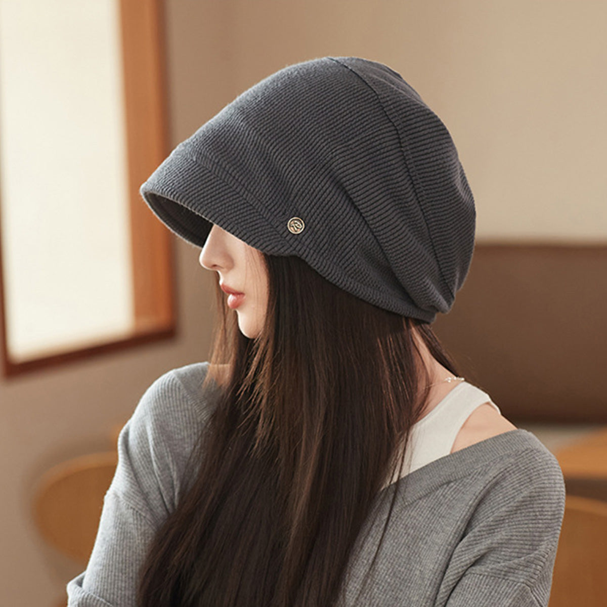Hat for Women Thin Style Japanese Style Cold Hats Plain Head Hats