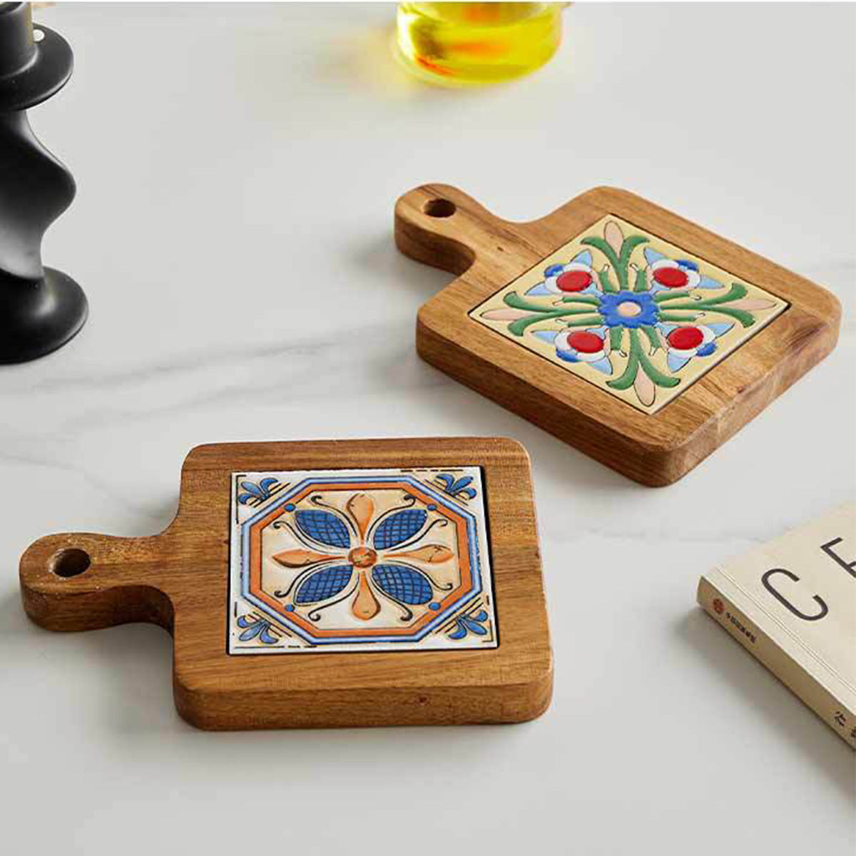 Japanese Style Solid Wood Tile Heat-insulating Pot Mats