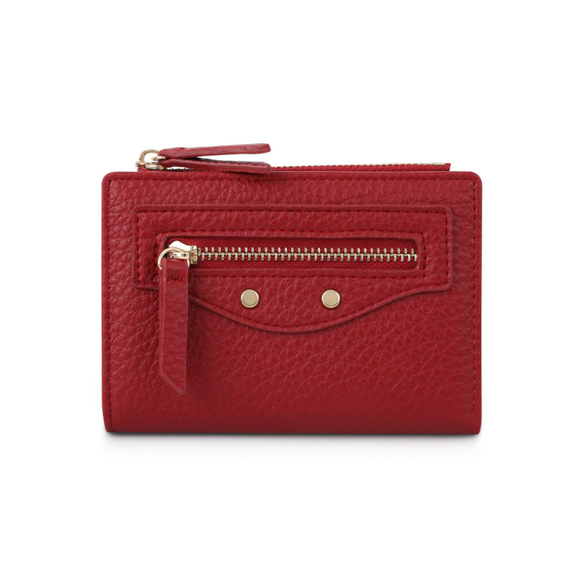 Women zipper Pebbled Compact Wallet