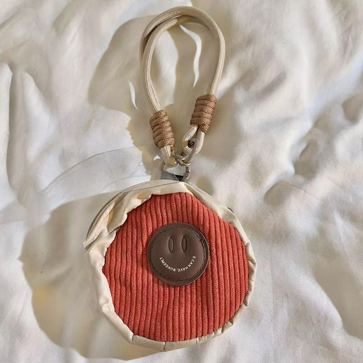Red Smiley Face Coin Purse Storage Bag