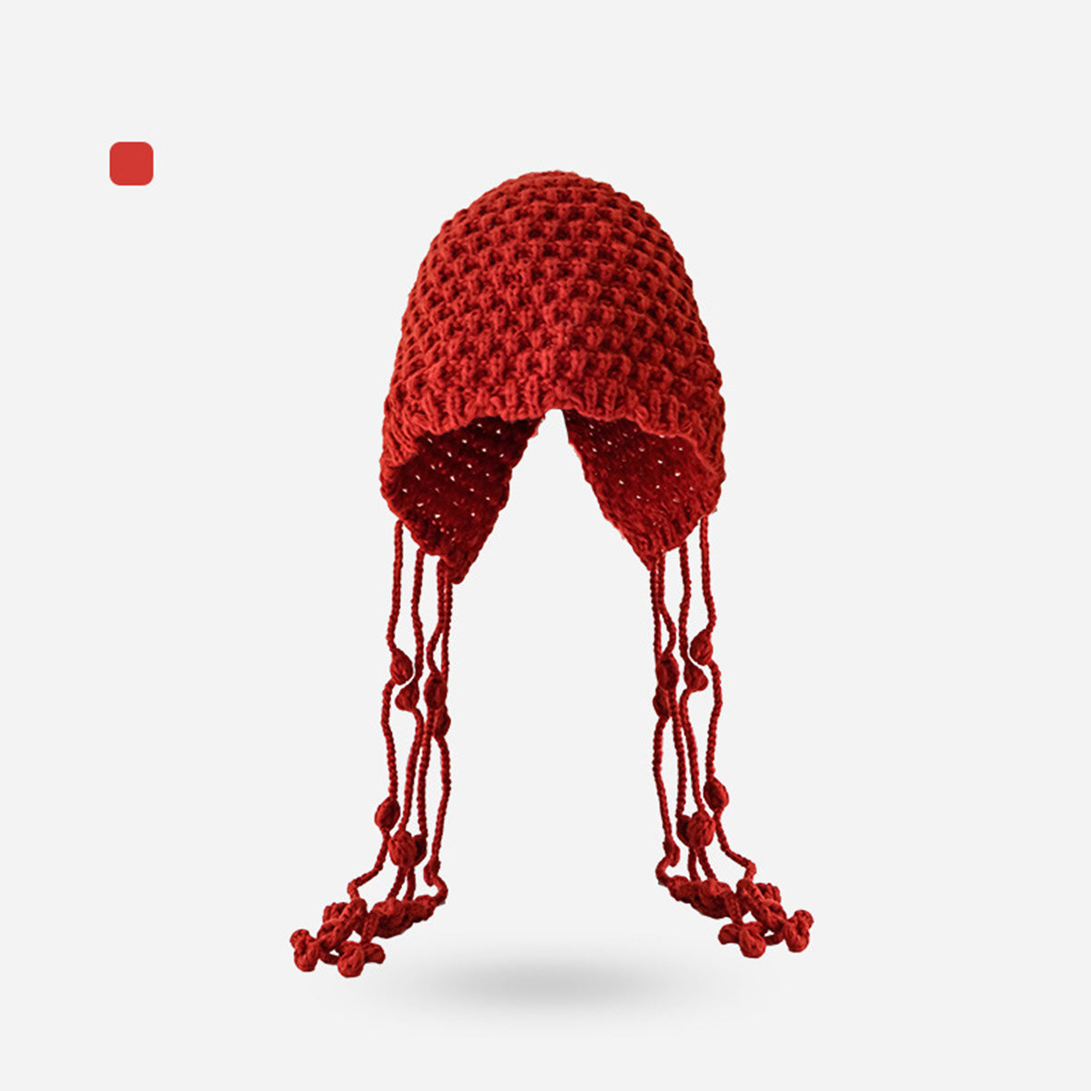 Women's Hand-Woven Tassel Knitted Hat