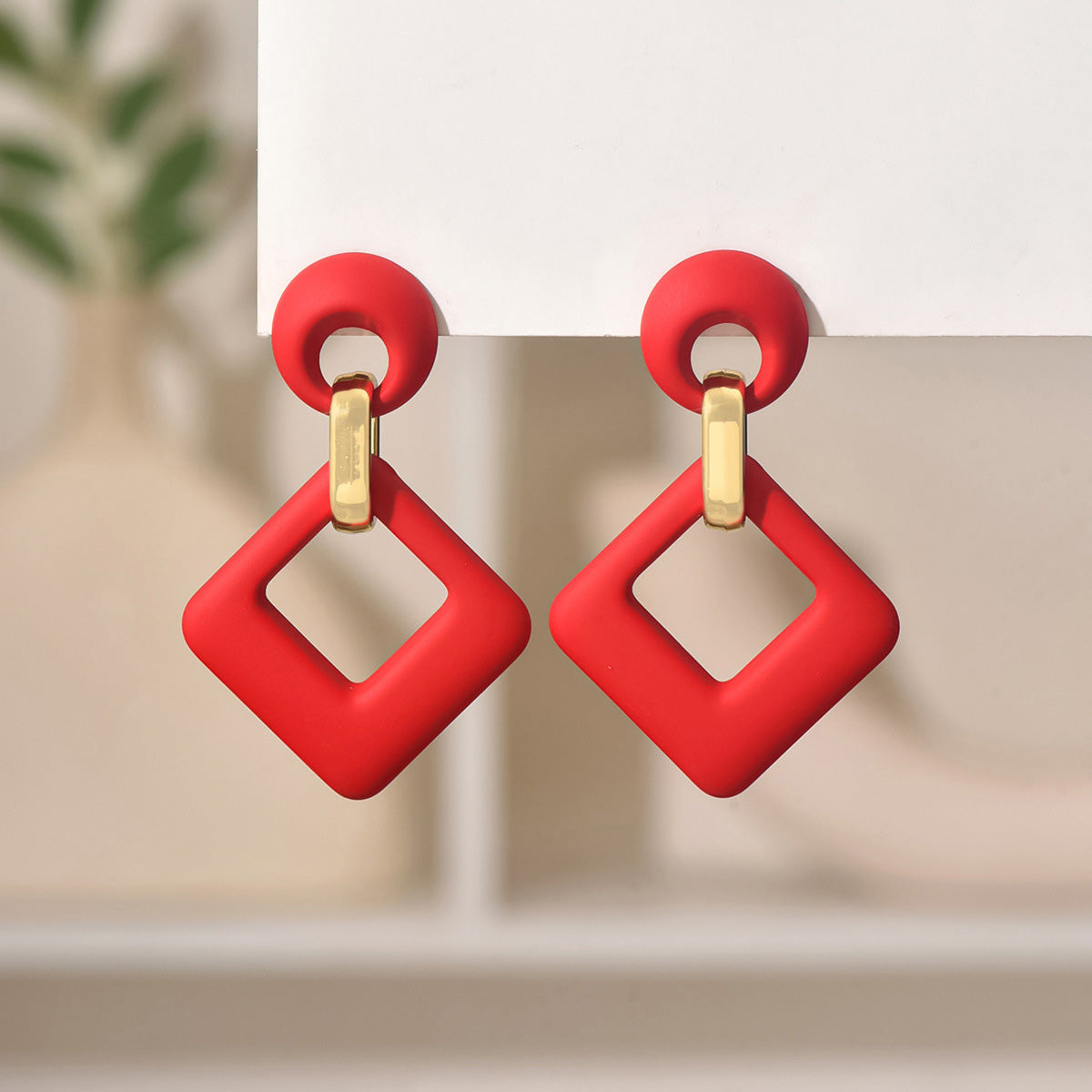 Square Hollow Fashion Long Earrings