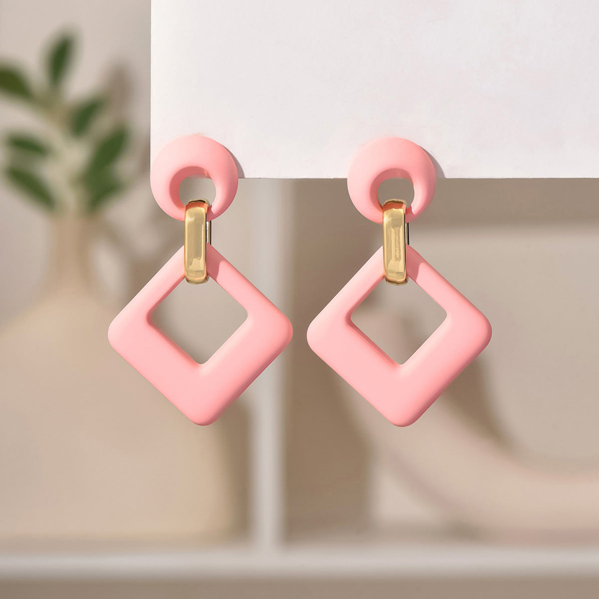 Square Hollow Fashion Long Earrings