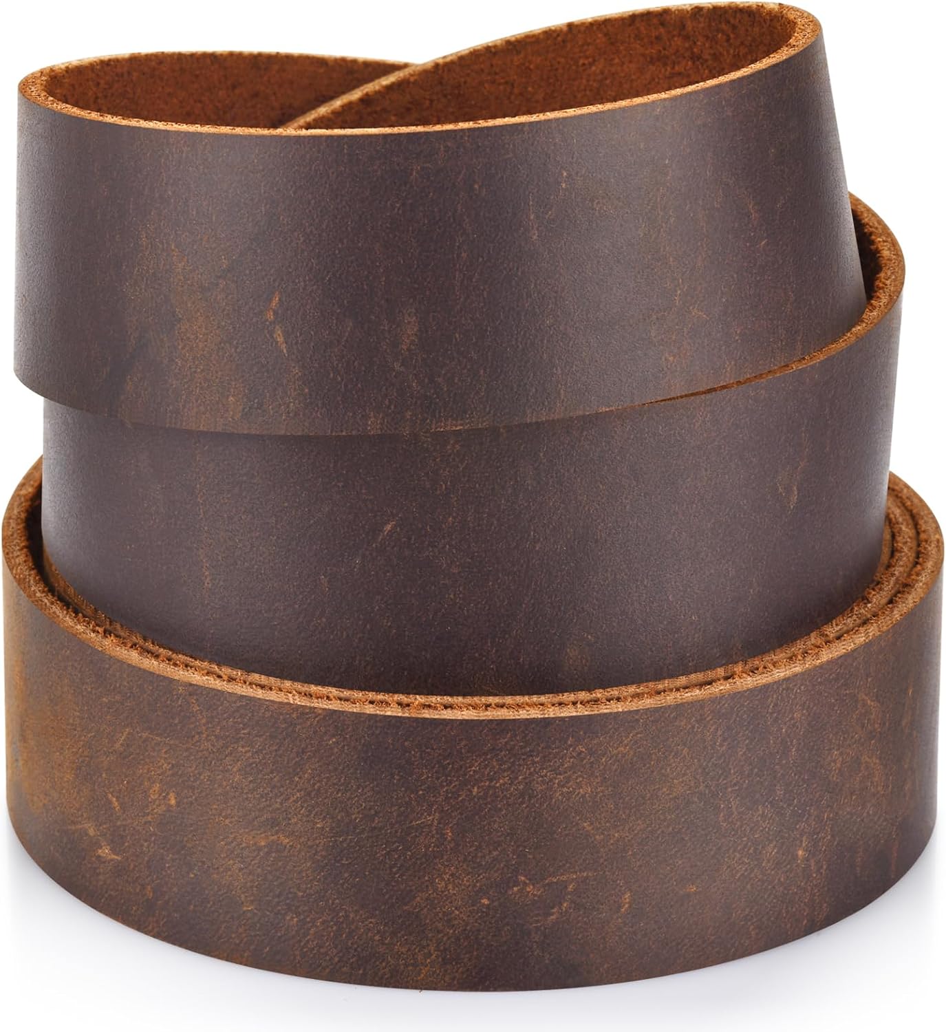 LAPOLAR Leather Strap 1 Inches Wide Flat Leather Strips, Genuine Full Grain Cowhide Oil Tan Leather Strip for DIY Craft Projects, Tooling, Belt, Garden Tools (2.2mm Thick_72 Inches Lengths_DK Brown)
