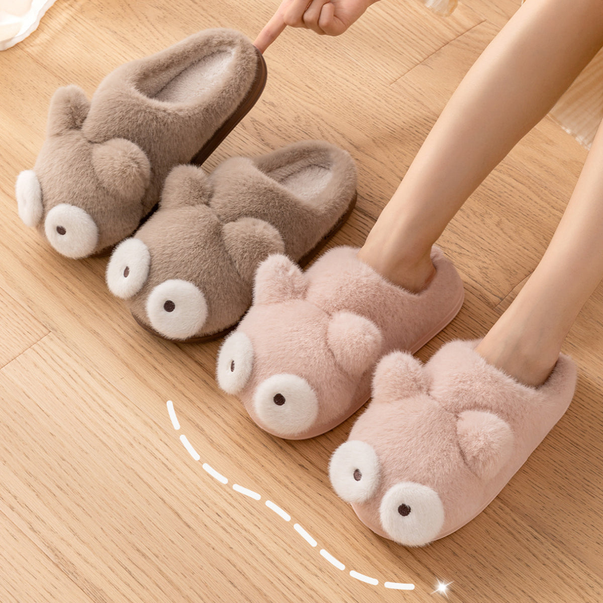 Fluffy Cotton Slippers for Women Warm Cotton Shoes