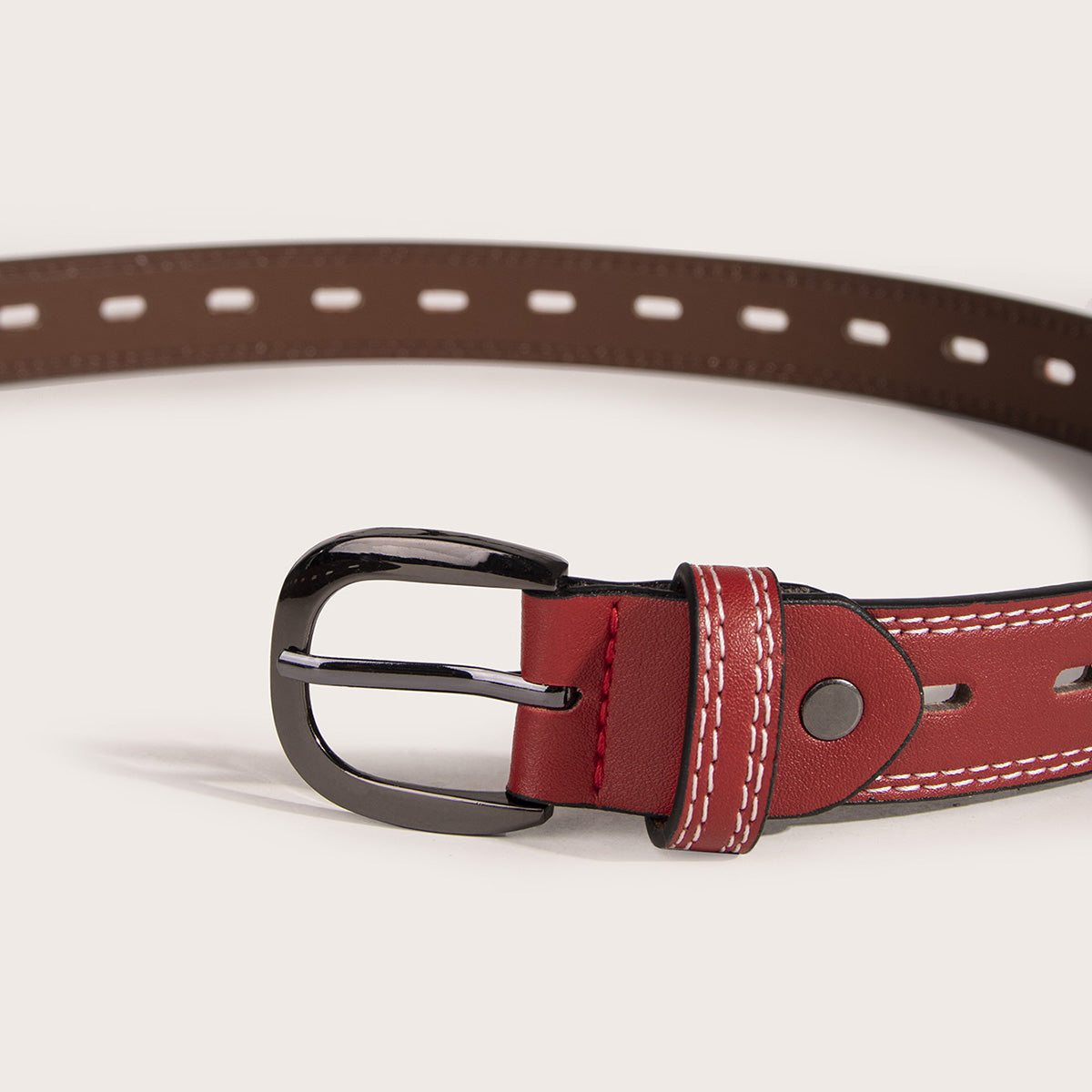 All-Match Women's Belt Black Hollow Belt