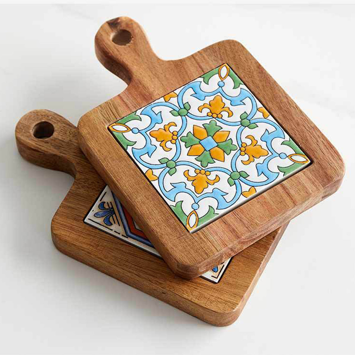 Japanese Style Solid Wood Tile Heat-insulating Pot Mats