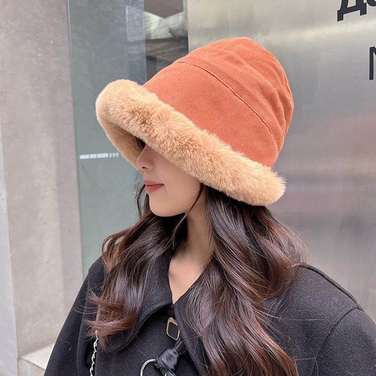 Simple Plush Fisherman Hat Plus Plush Warm Hat