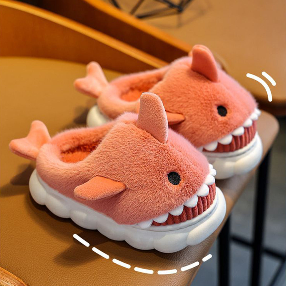 Boys Girls Cartoon Cute Shark Warm Slippers