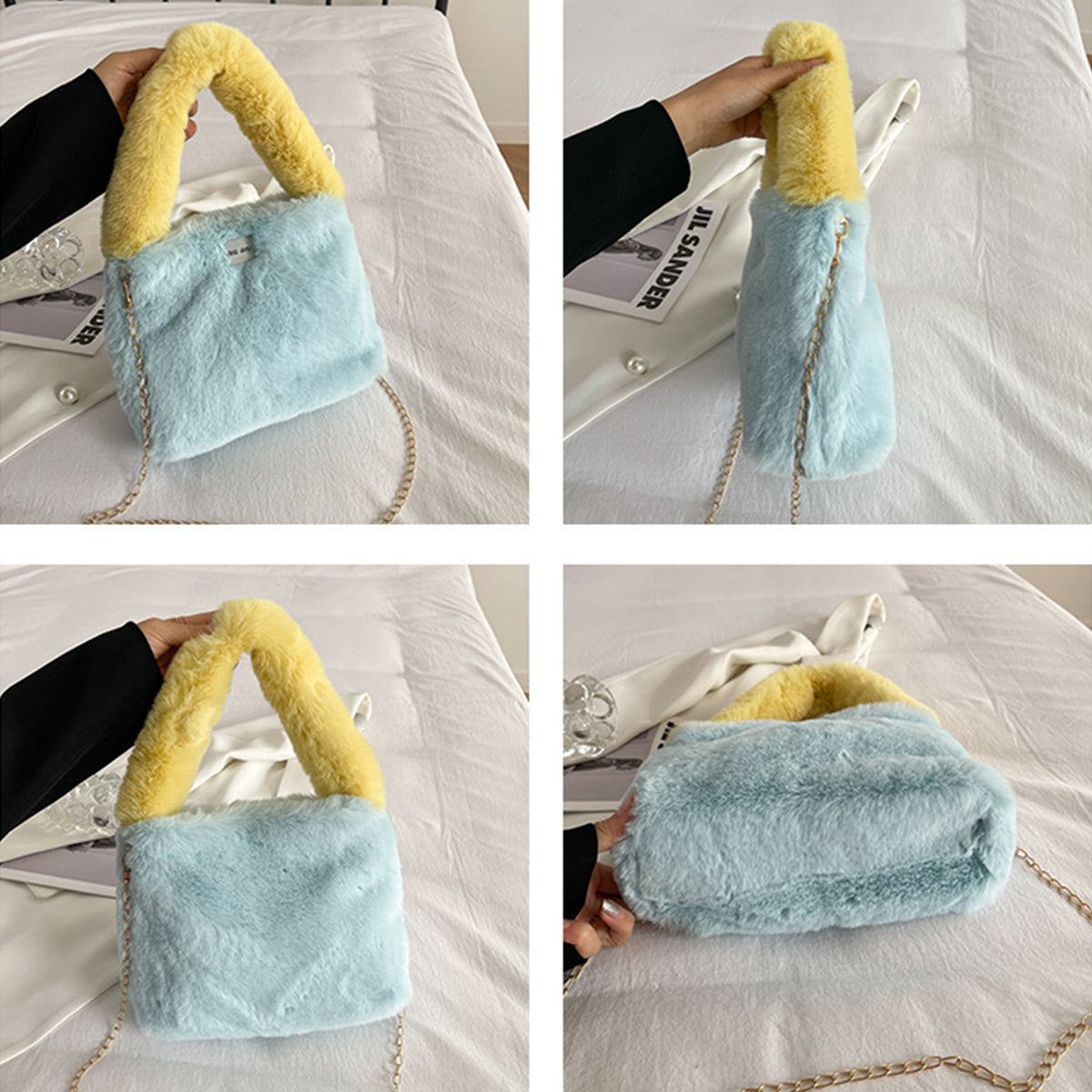 Autumn Winter Crossbody Plush Bucket Bag