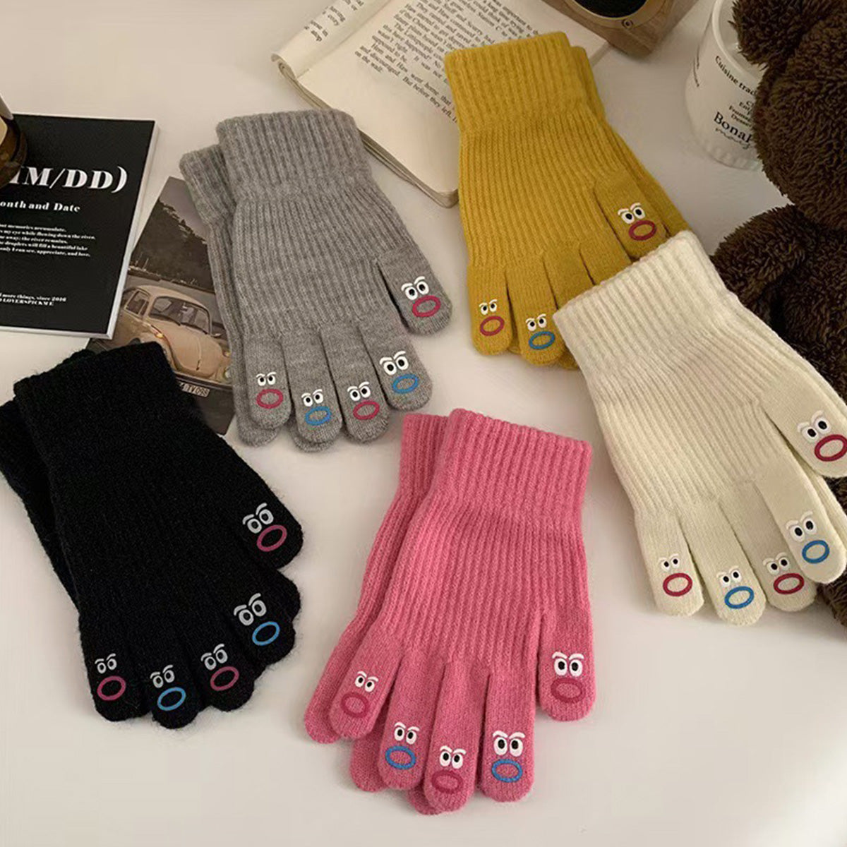 Cute Knitted Wool Gloves With Touch Screen for Winter