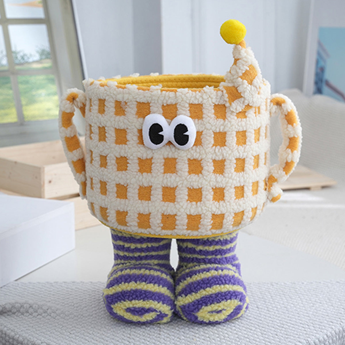 Desktop Storage Basket Cute Big Foot Little Monster Storage Basket