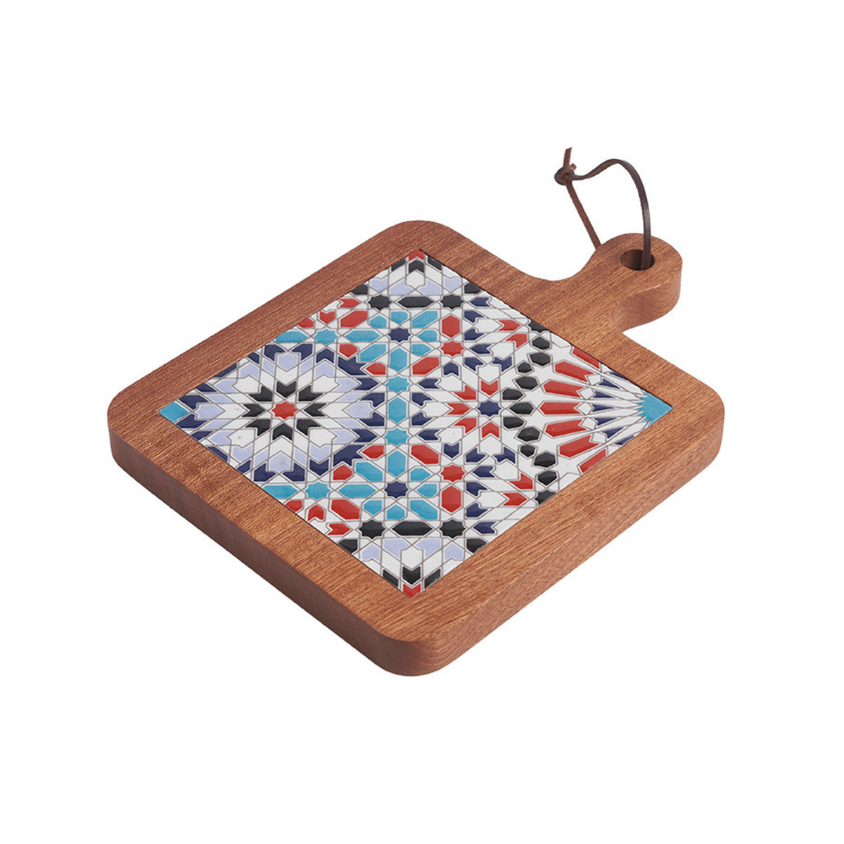Solid Wood Retro Tile Placemat, Teat Insulation Placemat