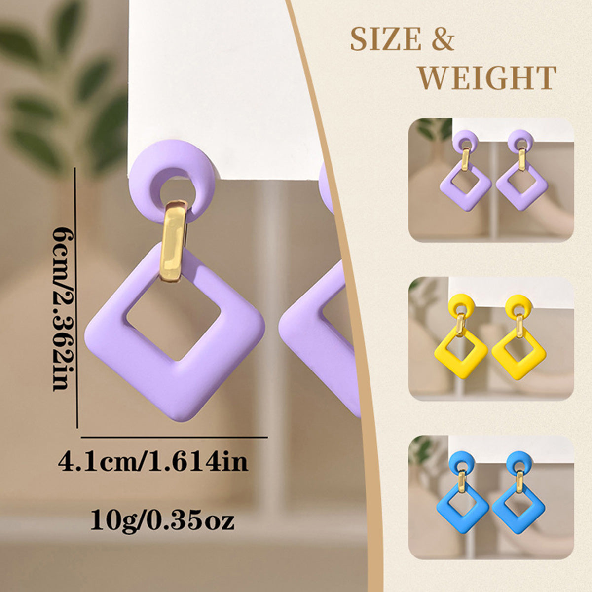 Square Hollow Fashion Long Earrings
