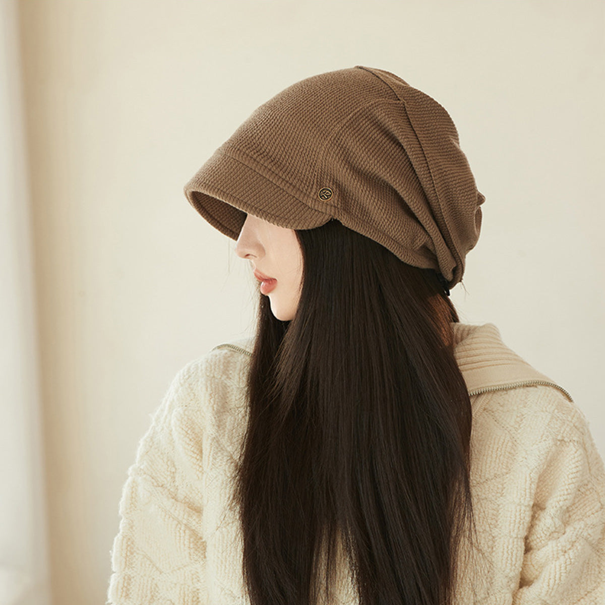 Hat for Women Thin Style Japanese Style Cold Hats Plain Head Hats