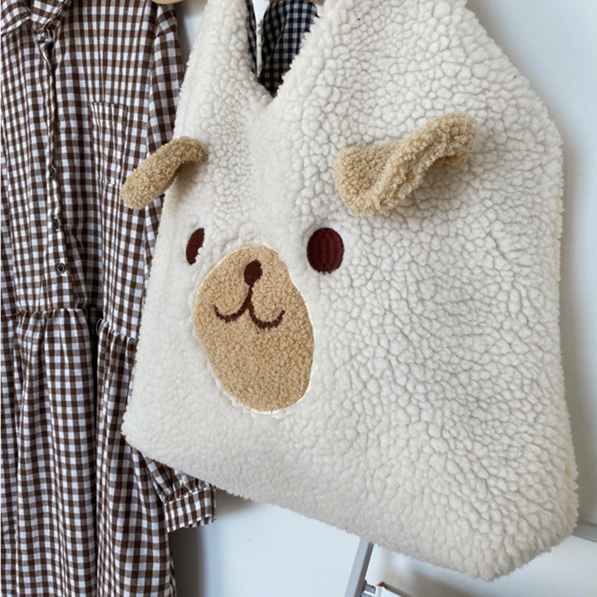 Large Capacity Handbag Plush Shoulder Bag