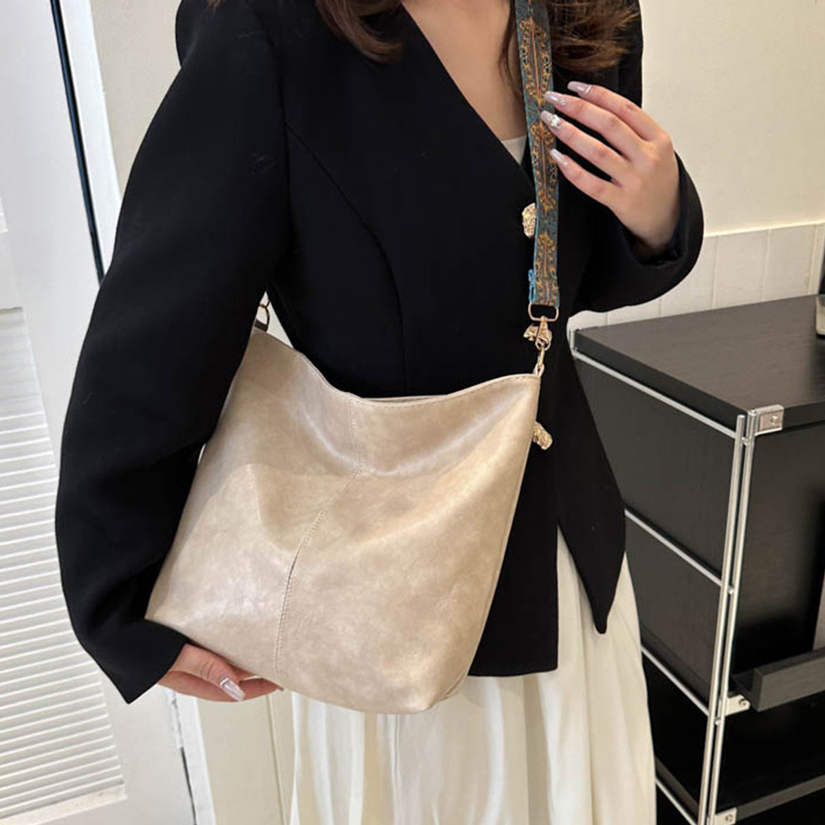 Single Shoulder Crossbody Large Capacity PU Bag