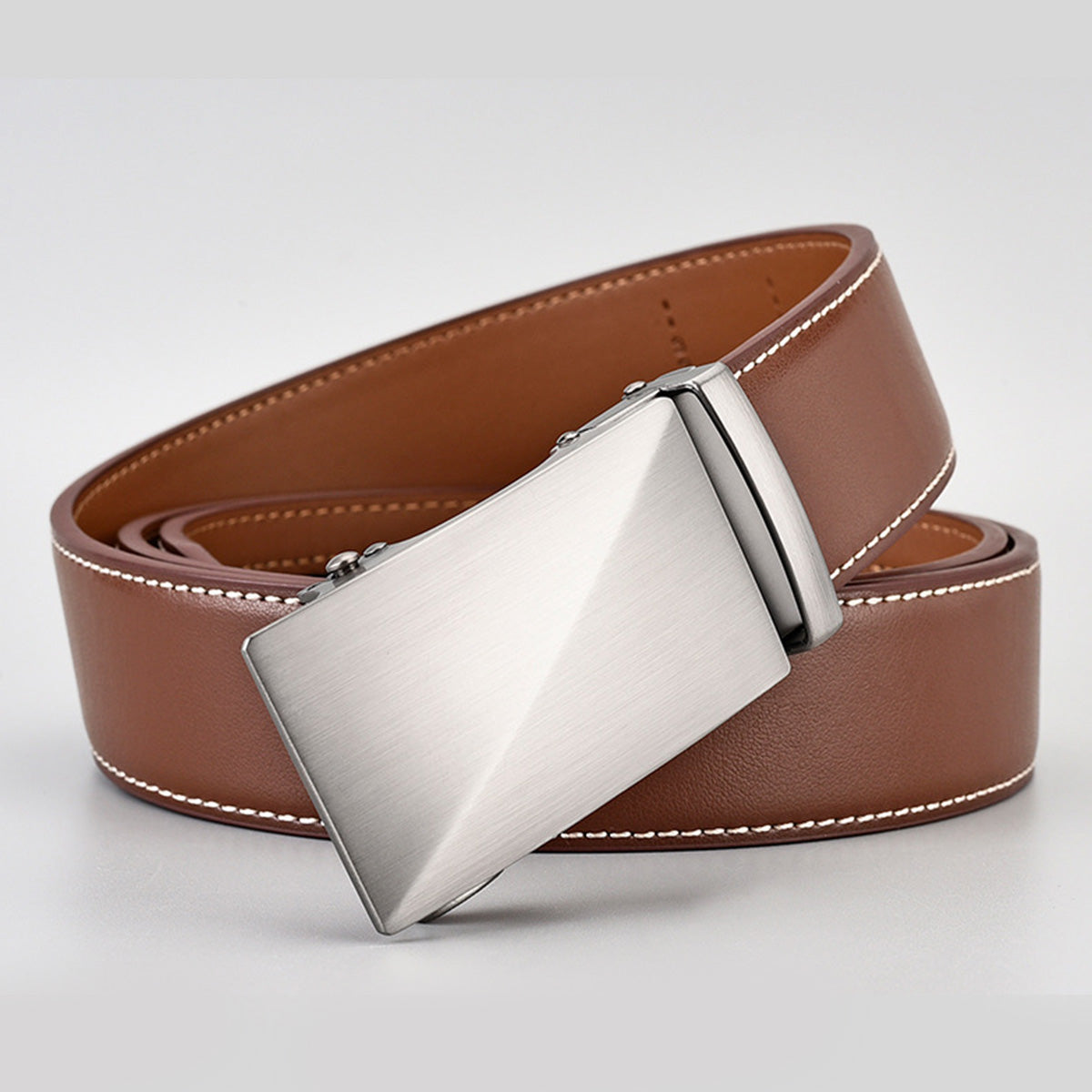 Two-Layer Cowhide Business Alloy Genuine Leather Belt