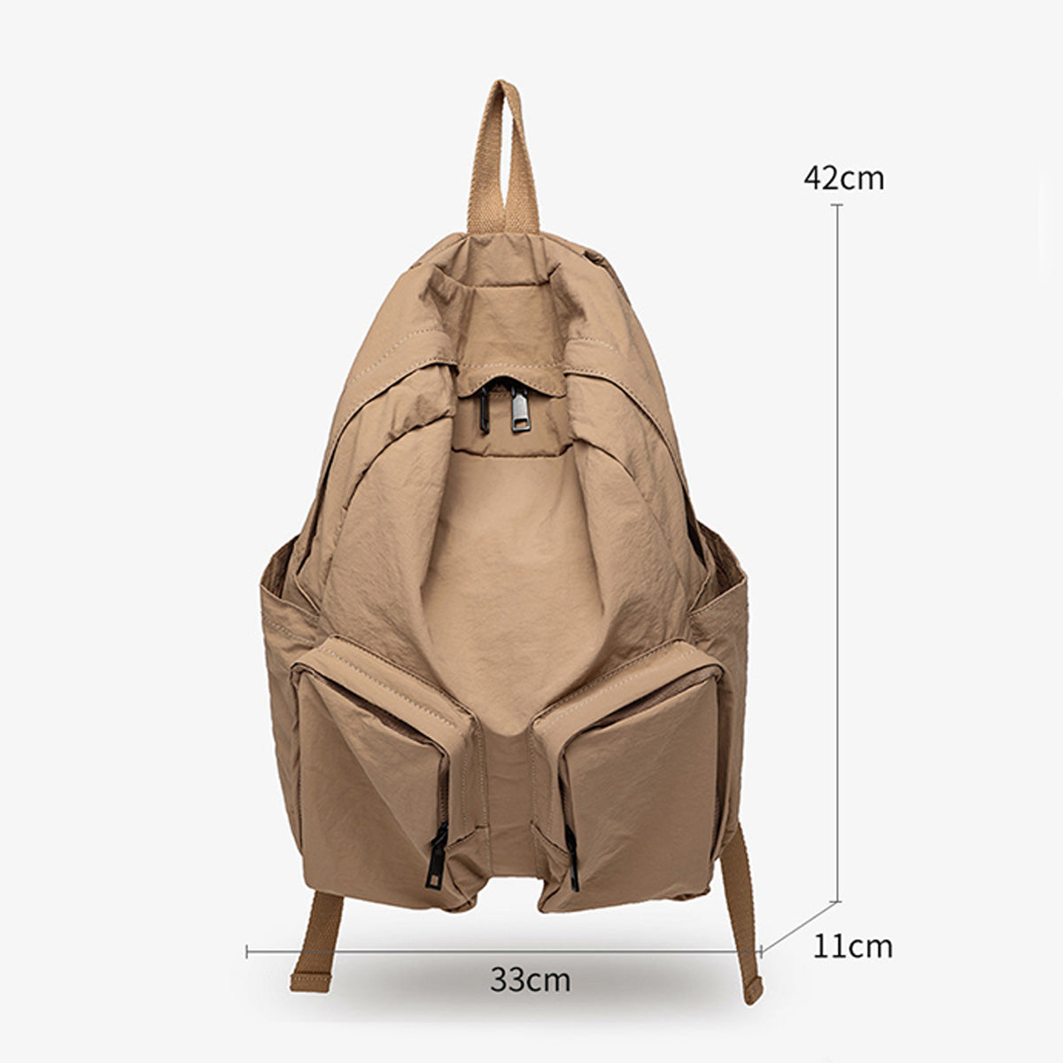 Women's Light Backpack Solid Color Large Capacity School Bag