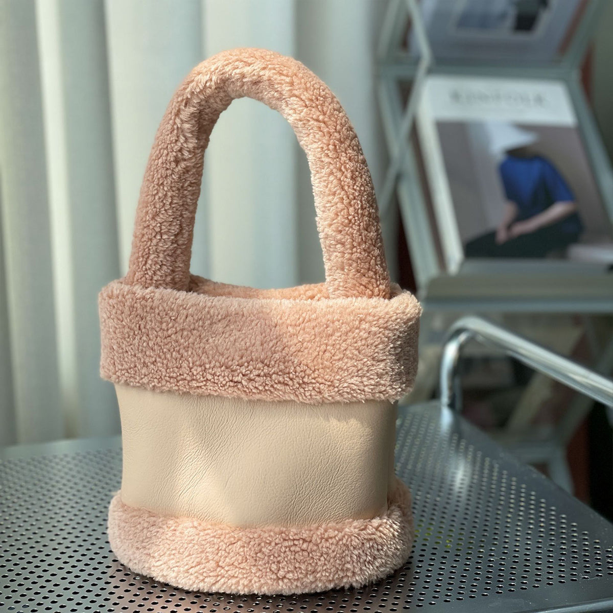 Furry Women Bag Leather Fur Fashionable Plush Bag Handbag
