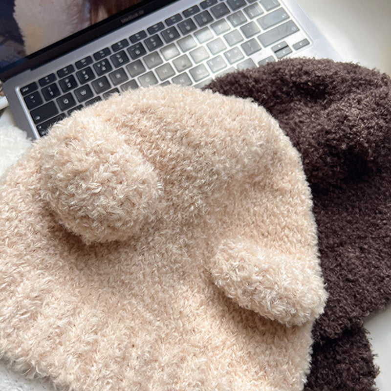 Women's Bear Ears Plush Hat Ear Protection Pullover Hat
