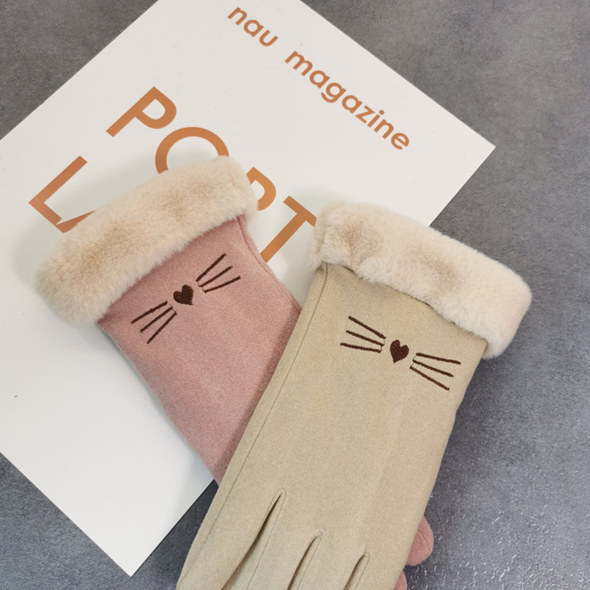 Women's Winter Velvet Gloves Warm Touch Screen Gloves