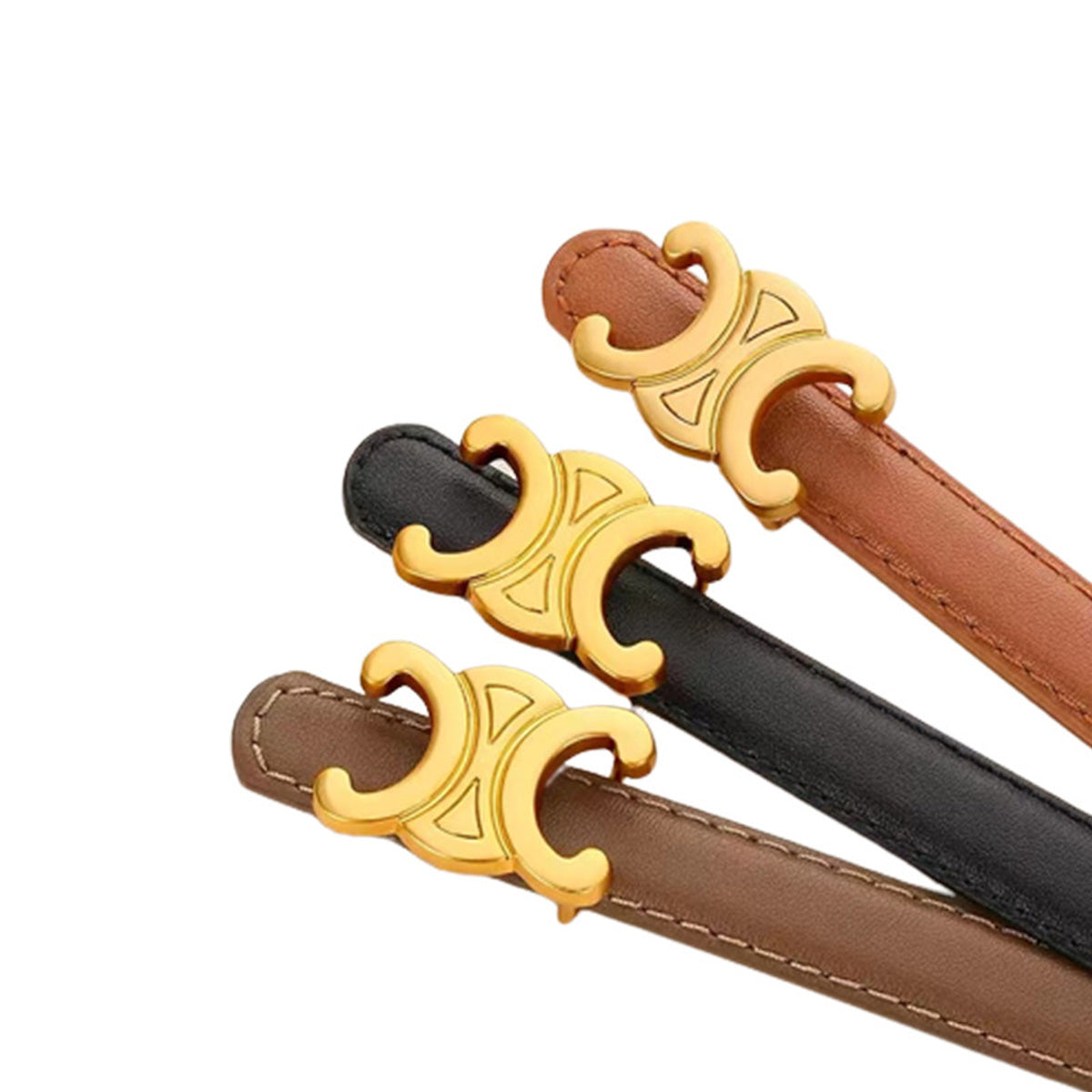 Women's Double C Smooth Buckle Belt