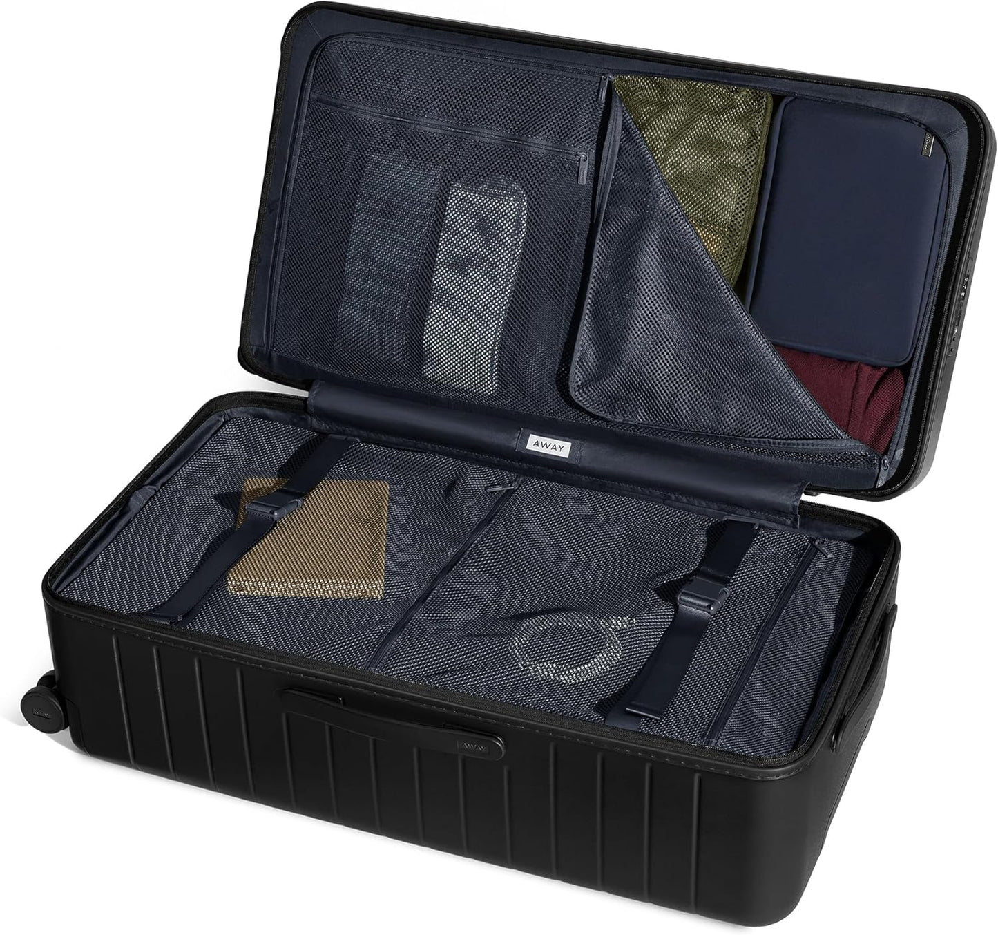 LAPOLAR Large Trunk Luggage, 31 Inch Hardside Suitcase with Spinner Wheels, Lightweight & Durable, TSA Lock, Ideal for Long Trips, Jet Black