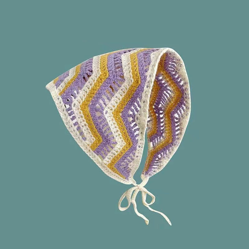 French Flower Triangle Headscarf High-End Teaddress